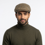 Heddle & Reed Harris Tweed Flatcap Brown Herringbone