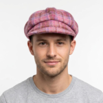 Heddle & Reed Harris Tweed Lds Baker Boy Pink Check