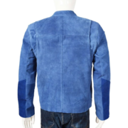 High Quality Blue Suede Leather Jacket - Image 2