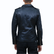 Hudson Black Biker Leather Jacket - Image 2