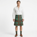 Hunter Green With Brown Medieval Modern Hybrid Kilt