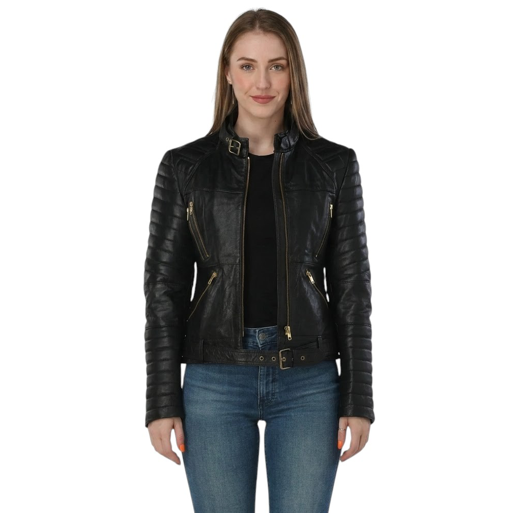 Katherine Black Belted Leather Jacket-Photoroom Katherine Black Belted Leather Jacket - Image 1