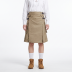 Khaki Kilt with Leather Straps