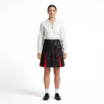 Ladies Black and Red Hybrid Mini Kilt