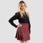 Ladies Deluxe Tartan Kilted Skirt Stewart Royal