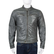 Men Vintage Cafe Racer Leather Jacket