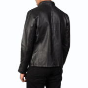Men’s Alex Black Leather Biker Jacket - Image 2