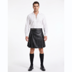 Men's Black Leather kilt