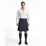 Men's Blue Denim Kilt with Red Outer Thread
