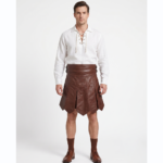 Men’s Brown Gladiator Leather Kilt