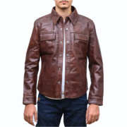 Mens Cyrus Brown Leather Jacket