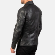 Men’s Dean Black Leather Biker Jacket - Image 2
