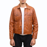 Men’s Distressed Brown Leather Jacket
