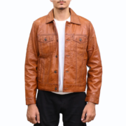 Men’s Distressed Brown Leather Jacket