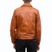 Men’s Distressed Brown Leather Jacket - Image 2