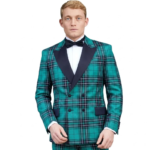 Men’s Double-Breasted Tartan Dinner Jacket