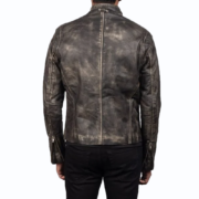 Men’s Ionic Distressed Brown Leather Biker Jacket - Image 2