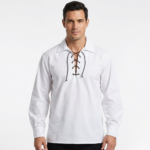 Mens Scottish White Ghillie Shirt