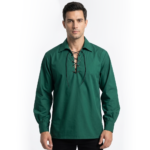 Men's Sea Green Jacobite Ghillie Kilt Shirt