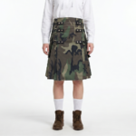 Mens Woodland Camouflage Gothic Utility Kilt