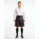 Modern Black and Red leather Kilt