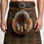 Musquash Dress Sporran with Celtic Cantle and 3 tassels in Chrome Finish