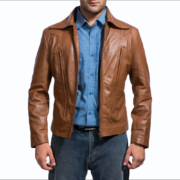 Old School Brown Leather Jacket