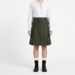Olive Green Casual Utility Kilt