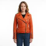 Orange Brando Genuine Leather Jacket