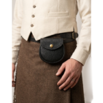 Plain Black Leather Baby Sporran
