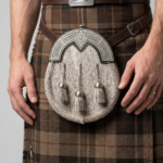 Pony skin Dress Sporran with Celtic Cantle with Diamond Shield in Antique Finish