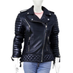 Puffer And Quilted Stylish Zippers Leather Jacket