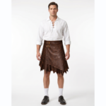 Ragnar-Raid Frayed-Edge Viking Leather Kilt
