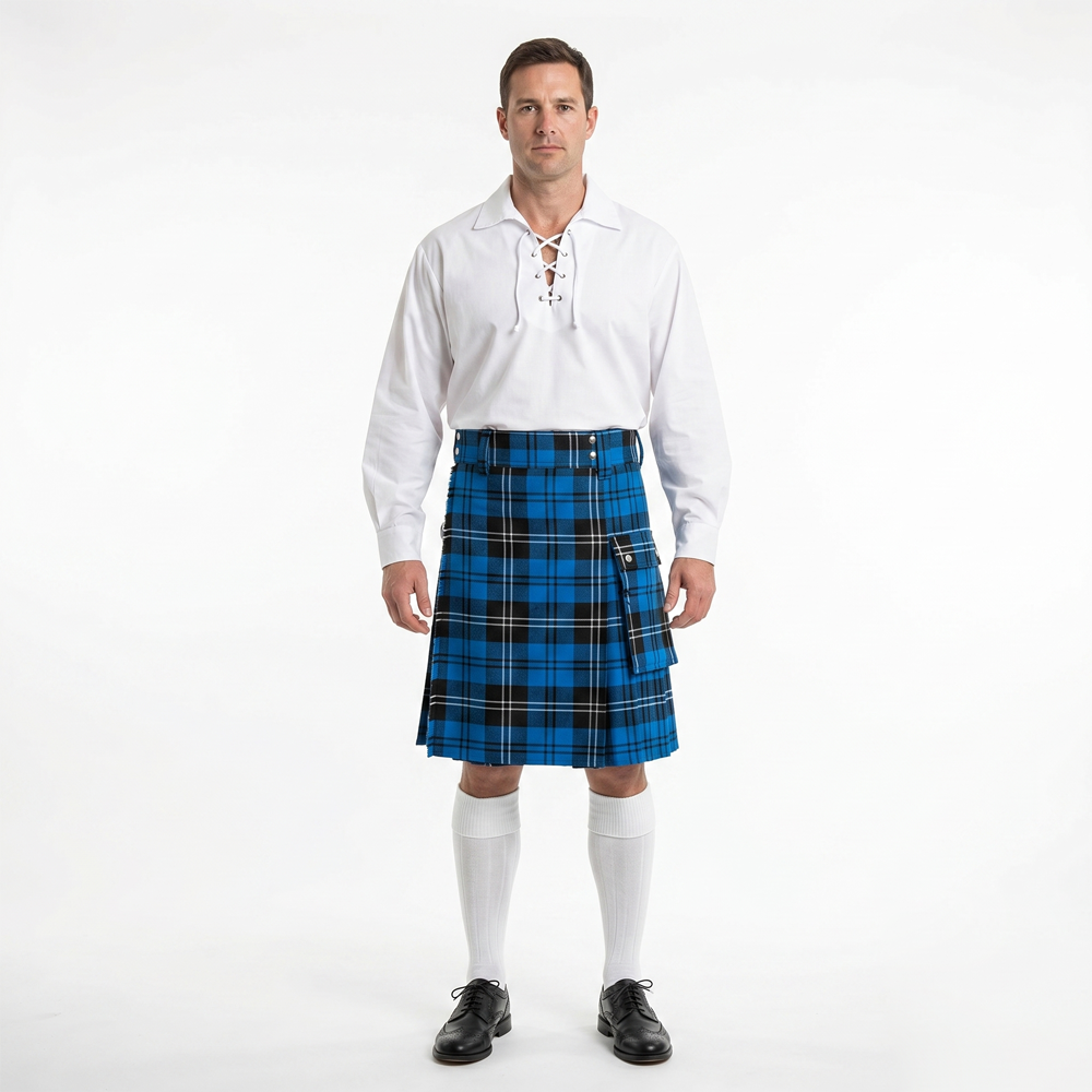 Ramsay Blue Tartan Utility Kilt Ramsay Blue Tartan Utility Kilt - Image 1