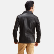 Raven Black Leather Jacket - Image 2