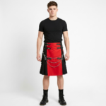 Red Black Urban Gothic Utility Kilt