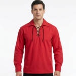 Red Ghillie Shirt For Scottish Kilt