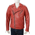 Red Leather Motorcycle Jacket For Men