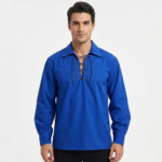 Royal Blue Jacobite Ghillie Shirt - Witness the Craftsmanship