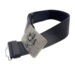 Scottish Plain Leather Kilt Belt and Thistle Buckle