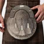 Sealskin Dress Sporran with 3 Cone Capped Tassels in Antique Finish