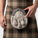 Sealskin Dress Sporran with Celtic Design Cantle in Chrome Finish