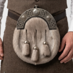 Sealskin Dress Sporran with Celtic Knot Open Work Cantle in Antique Finish