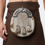 Sealskin Dress Sporran with Open Celtic Cantle in a Chrome Finish