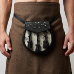 Semi Dress Natural Calfskin 14 Stud Leather Tassel Sporran