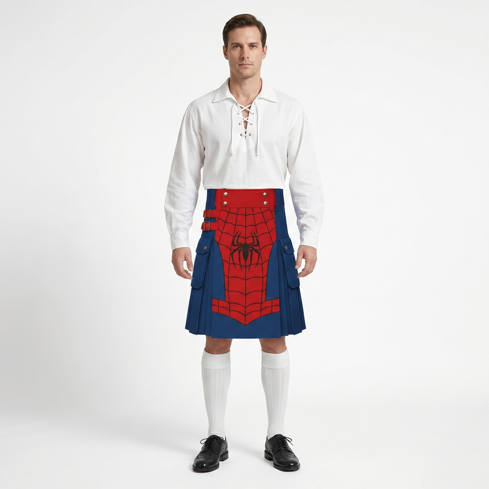 Spiderman Themed Kilt for Comic-Cons & Halloween Kiltist Spiderman Themed Kilt for Comic-Cons & Halloween | Kiltist - Image 1