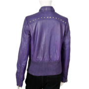 Stylish Purple Jacket With Belt Collar Closure - Image 2