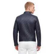 Black Fully Diamond Quilted Leather Jacket - Image 2