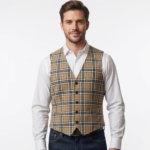 Thomson Camel Tartan Vest