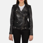 Women’s Alison Black Leather Biker Jacket